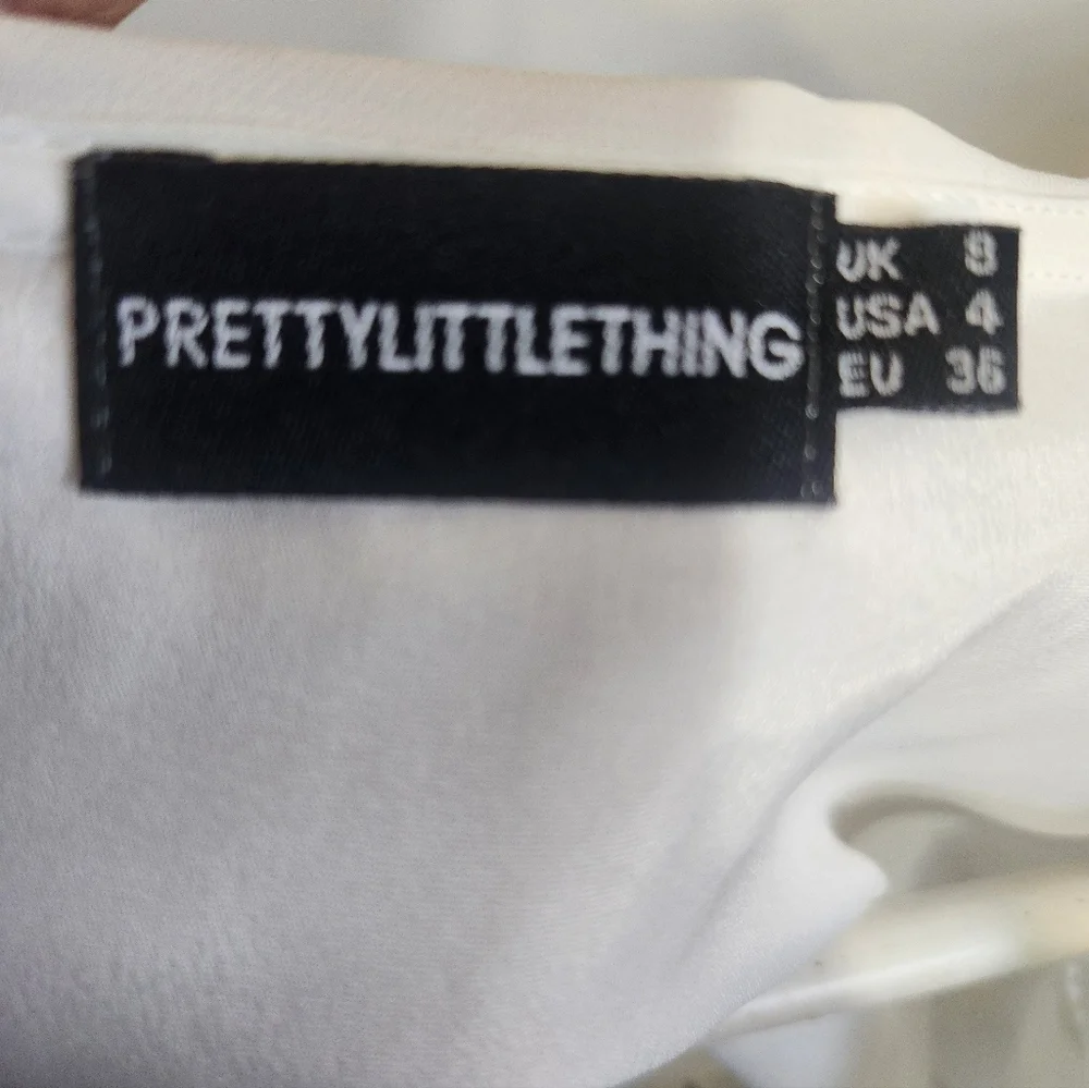 Romantic white dress NEW ruffled cutout details and pleated skirt. Shabby CHIC S - Picture 7 of 13